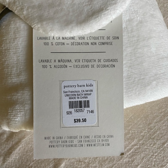 West Elm x Pottery Barn Kids Unicorn Baby Bath Wrap - Picture 3 of 3